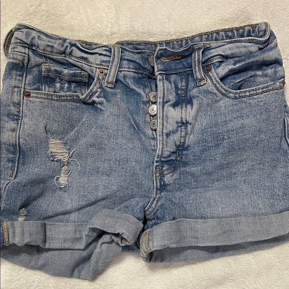 Old Navy Light Blue Distressed Jean Shorts